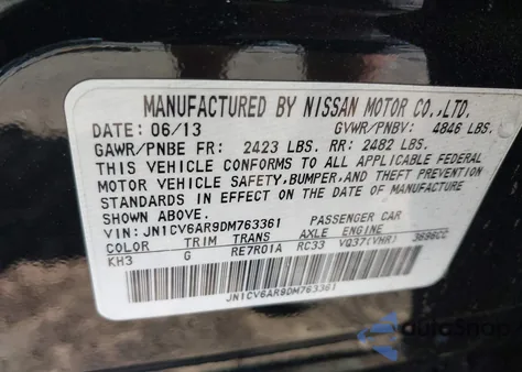 2013 Infiniti G37X из США, поврежденный, VIN JN1CV6AR9DM763361